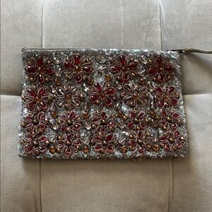 Embellished Floral Clutch